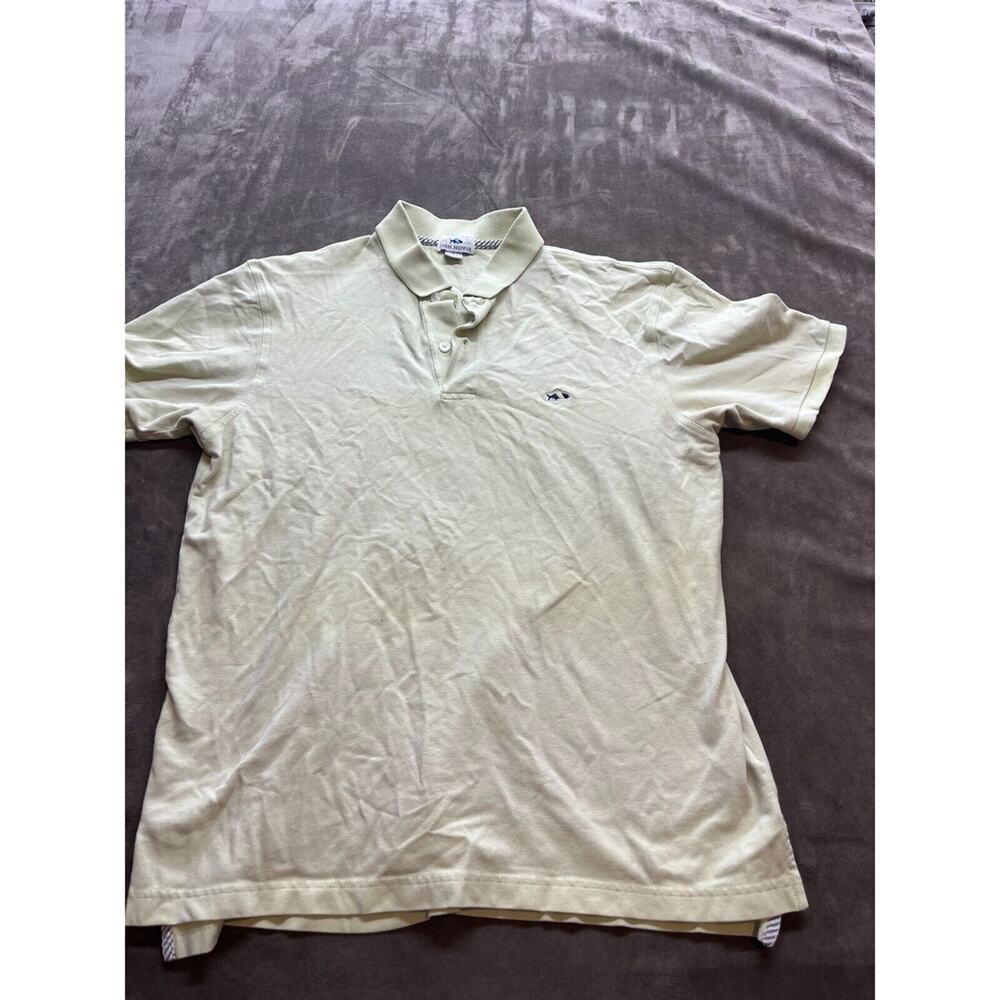 Fish Hippie Polo Shirt‎ Mens Small Yellow Fishing Golf Stretch Preppy Adult